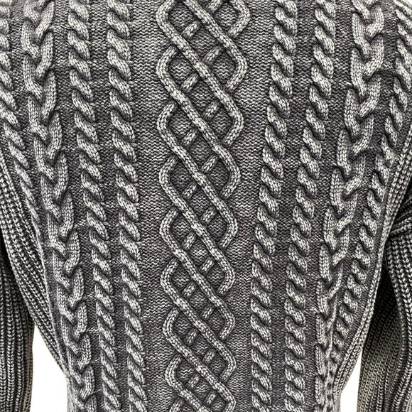 Aeropostale Cable Knit Grunge Crop Sweater Washed Out Mineral Wash Oversized-M - Picture 9 of 14